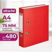 Папка-регистратор А4 Attache красная, 75мм, с металлическим уголком
