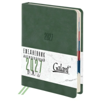 Ежедневник датированный 2027, B6, 125х173 мм, GALANT 'Vivid', под кожу, зеленый, 117860