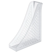 Лоток вертикальный для бумаг BRAUBERG ECO, 240х80х290 мм, сетчатый, прозрачный, 239016