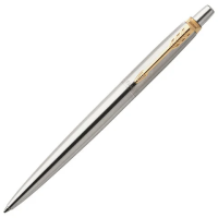Шариковые ручки класса Люкс Parker Jotter Essential M, серебристый/позолоченный корпус, 1953182