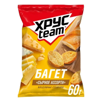 Сухарики Хрусteam Багет сырное ассорти 60г