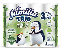 Туалетная бумага Familia Trio Natural 3-слойная 12 рулонов