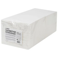 Салфетки бумажные Laima 33x33 см, 200шт, 2 слоя, белые, 1/4 сложение