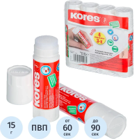 Клей-карандаш Kores 15г, 4шт/уп