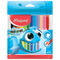 Фломастеры для рисования Maped Color'peps Ocean 12 цветов, смываемые