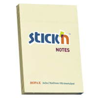 Блок для записей с клейким краем Stick'n Stick'N желтый, 76х51мм, 100 листов