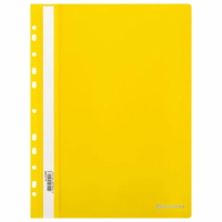 Скоросшиватель пластиковый с перфорацией BRAUBERG EXTRA, А4, 140/180 мкм, желтый, 272899
