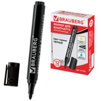 Маркер для флипчарта Brauberg черный, 2.5мм, круглый наконечник, непропитывающий