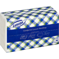 Салфетки в диспенсере Luscan NonStop 100шт, 21х33см, белые, 1 слой