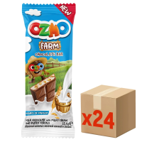 Шоколад Ozmo Farm молочный с молочной начинкой и злаками, 23г х 24 шт