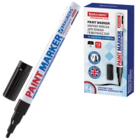 Маркер-краска Brauberg Paint Marker черный, 2мм, нитро-основа, алюминиевый корпус