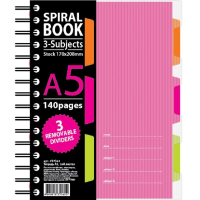 Бизнес тетрадь Attache Spiral Book розовый, А5, 140 листов, в клетку, на спирали