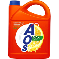 Средство для мытья посуды Aos 4.8л, лимон