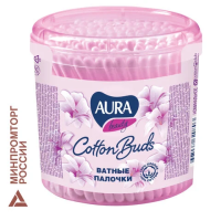 Ватные палочки Aura Beauty 200шт, в стакане