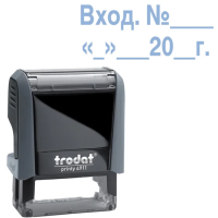 Штамп стандартных слов Trodat Printy Вход.№__дата, 38х14мм, серый, 4911