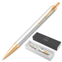 Шариковые ручки класса Люкс Parker IM Premium Pearl GT синяя, жемчужный лак, позолота