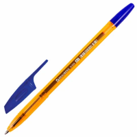 Шариковая ручка Brauberg X-333 синяя, 0.35мм, оранжевый корпус