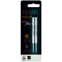 Стержень шариковый объемный Parker 'QuinkFlow Ball Point' черный, 98мм, 1,0мм, метал. корпус, 2шт., блистер