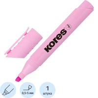 Текстовыделитель Kores High Liner Plus Pastel розовый, 1-5мм, скошенный наконечник