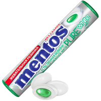 Жевательная резинка Mentos Pure white Нежная мята, 15.5г