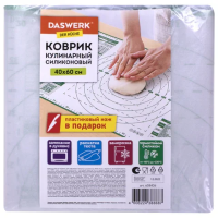 Коврик для теста Daswerk 40х60см, зеленый, силиконовый, пластиковый нож