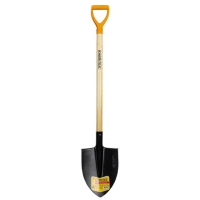 Лопата штыковая стальная 22х29 см, ОБЩАЯ ДЛИНА 115 см, деревянный черенок, V-ручка, RABBITEX (РАББИТЕКС) 'STANDARD', 700478