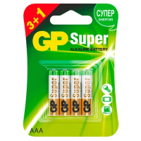 Батарейка Gp Super AAA LR03, алкалиновая, 4шт/уп