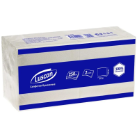 Салфетки бумажные Luscan 24х24см, 250шт, 2 слоя, белые