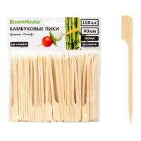 Шпажки-пики для канапе бамбуковые ГОЛЬФ 9 см, 100 шт., BOOMHOUSE (БУМХАУС), 701962