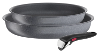 Набор посуды Tefal Natural Force Ingenio 3 предмета с ручкой 22см, 26см