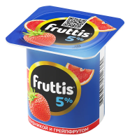 Продукт йогуртный Fruttis клубника и грейпфрут 5%, 115г