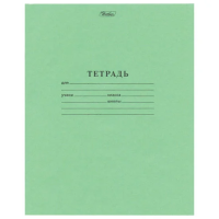 Тетрадь Hatber зеленая, А5, 12 листов, в клетку, на скрепке, бумага