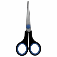 Ножницы Brauberg Soft Grip 14см, серо-зеленые