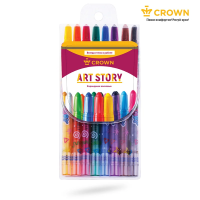 Мелки восковые Crown 8 цветов, выкручивающиеся