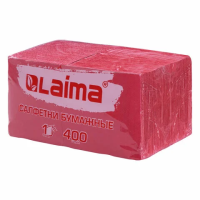Салфетки бумажные Laima Big Pack 24х24, 400шт, 1 слой, красные
