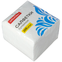 Салфетки бумажные Officeclean 23х23см, 100шт, 1 слой, белые
