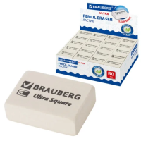 Ластик BRAUBERG 'Ultra Square', 26х18х8 мм, белый, натуральный каучук, 228707