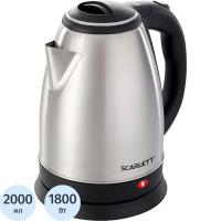 Чайник электрический Scarlett SC-EK21S26 серебристый, 2л, 1800Вт
