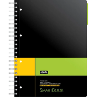 Тетрадь Smartbook желто-зеленая, А4, 120 листов, в линейку, на спирали, пластик
