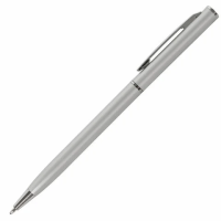 Шариковая ручка автоматическая Brauberg Delicate Silver синяя, 1мм, серебристый корпус