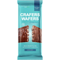 Плитка вафельная Crafers Wafers с молочной начинкой, 50г