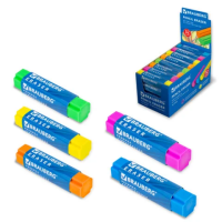 Ластик BRAUBERG 'X-Erase', 68х15х15 мм, цвет ассорти, экологичный ПВХ, 228066
