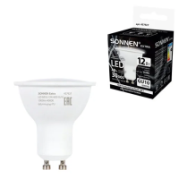Лампа светодиодная SONNEN EXTRA, 12 (110) Вт, GU10, софит, нейтральный белый, 30000 ч, LED MR16-GU10-12W-4000, 457927