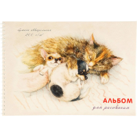 Альбом для рисования акварелью 20л,А4,200гр,греб,подл. Спящие дружочки 2914