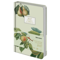 Ежедневник датированный 2027 А5 138x213мм BRAUBERG Vista Glow, под кожу, твердый, Pear tree, 117961