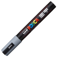 Маркер акриловый Uni Posca PC-5M серый, 1.8 - 2.5 мм, круглый