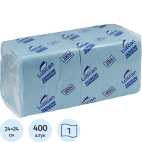Салфетки бумажные Luscan Profi Pack 24х24см, 400шт, 1 слой, голубые пастельные
