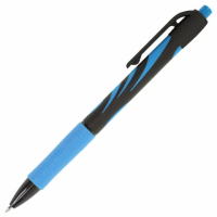 Шариковая ручка автоматическая Brauberg Ultra-Rt синяя, 0.35мм, черный-голубой корпус
