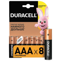 Батарейка Duracell Basic AAA LR03, 1.5В, алкалиновая, 8шт/уп, 2400-AAA-K8