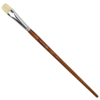 Кисть художественная профессиональная BRAUBERG ART 'CLASSIC', щетина, плоская, № 20, длинная ручка,